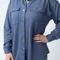 IN STOCK Brenna Button Down Top - Denim