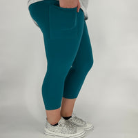 Teal Leggings/Capri w/ Pockets!