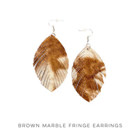 Brown Marble Fringe Earrings