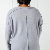 Basically Freezing Brushed Hacci Top in Heather Grey