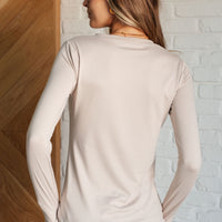 Basically Perfect Brushed Microfiber Tee in Sand Beige