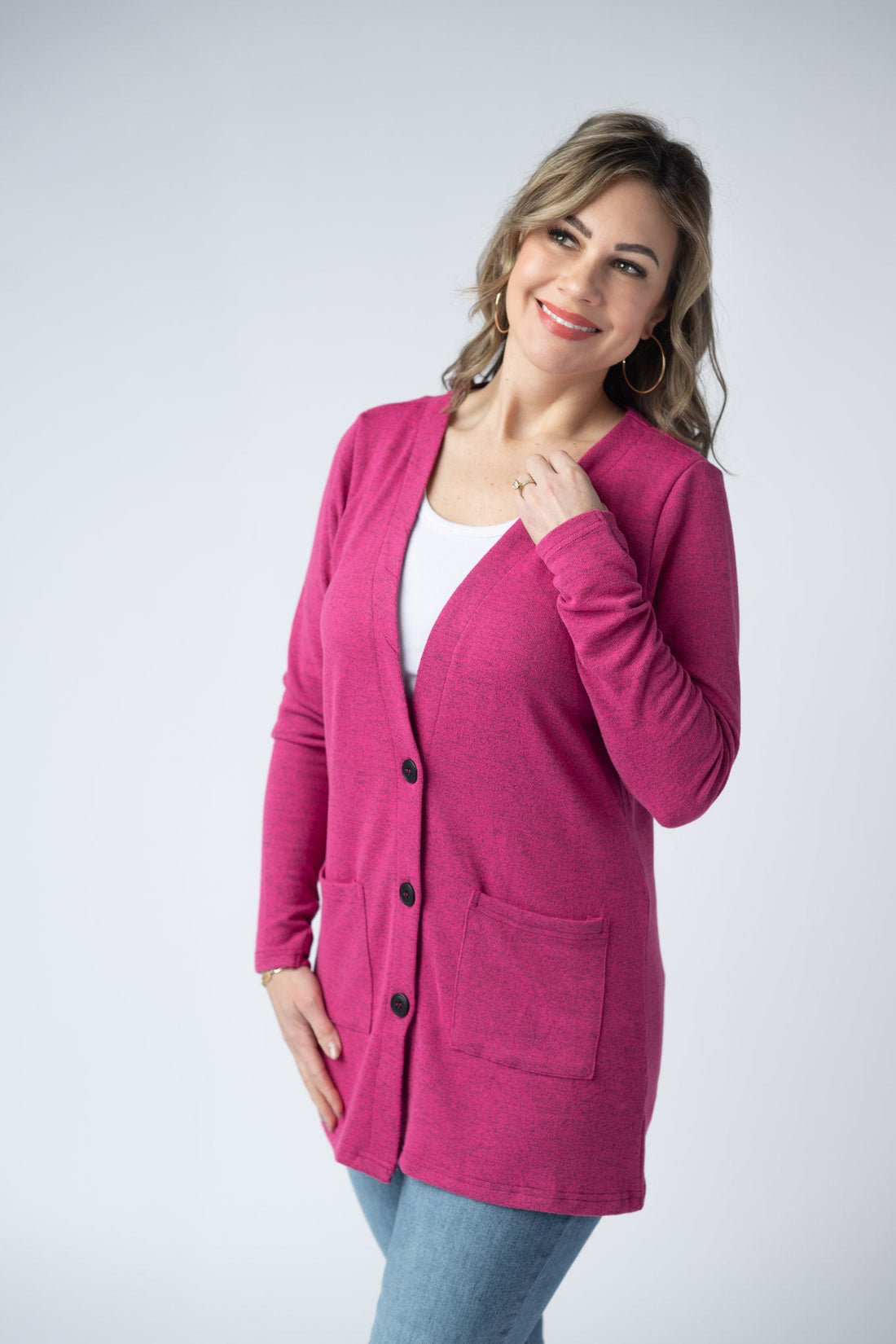 IN STOCK Cori Cardigan - Hot Pink