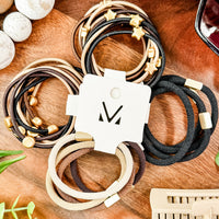 Hair Tie Bracelet Sets - Neutral Gold Accents | Hair Accessories