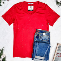 IN STOCK Olivia Tee - Red Sparkle