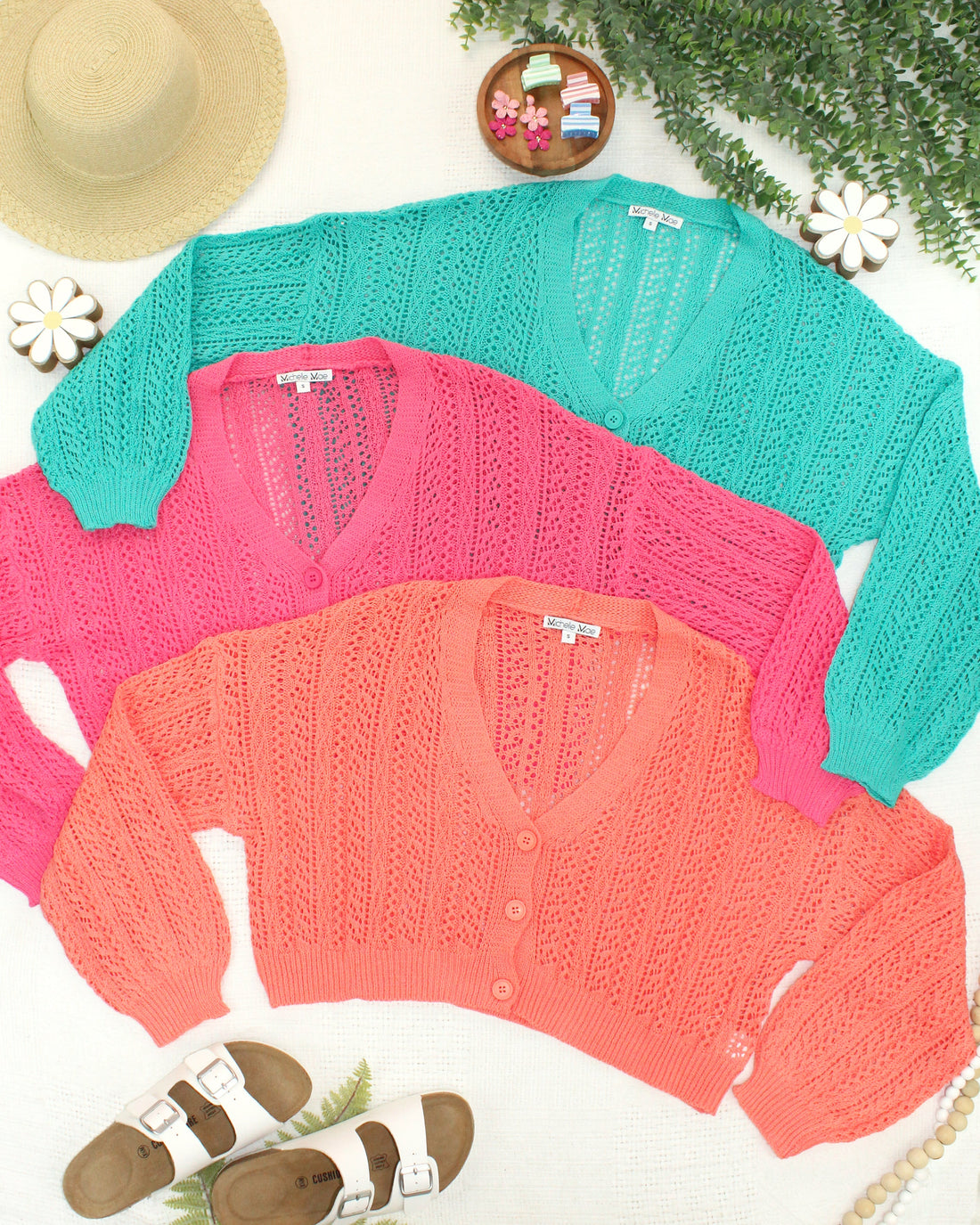 IN STOCK Callie Cropped Cardigan - Aqua FINAL SALE