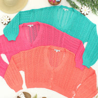 IN STOCK Callie Cropped Cardigan - Melon FINAL SALE