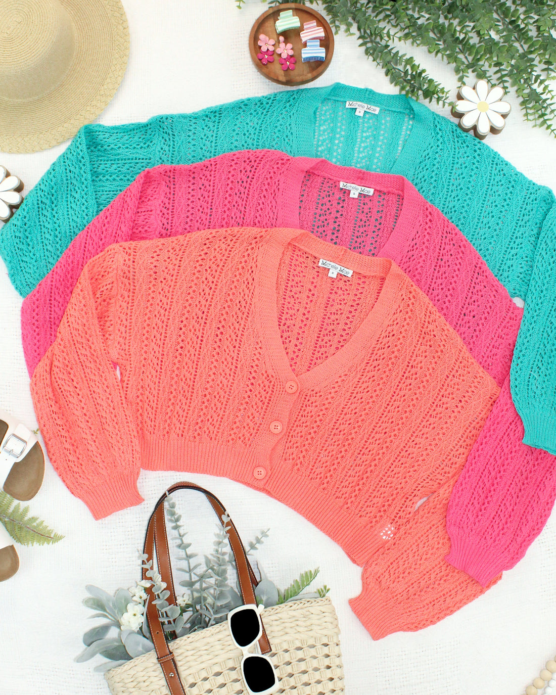 IN STOCK Callie Cropped Cardigan - Melon FINAL SALE