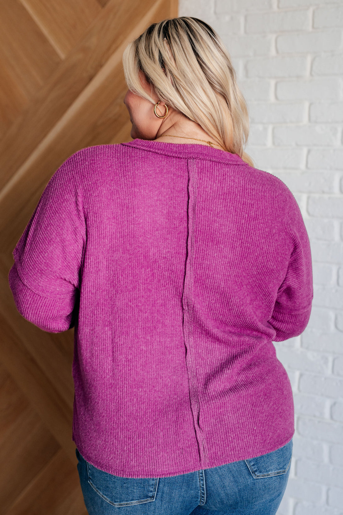 Casual Tuesday Ribbed Knit Sweater in Light Plum