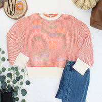 IN STOCK Charlotte Sweater - Orange and Ivory