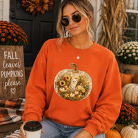 Cozy Pumpkin White Kitty Sweatshirt