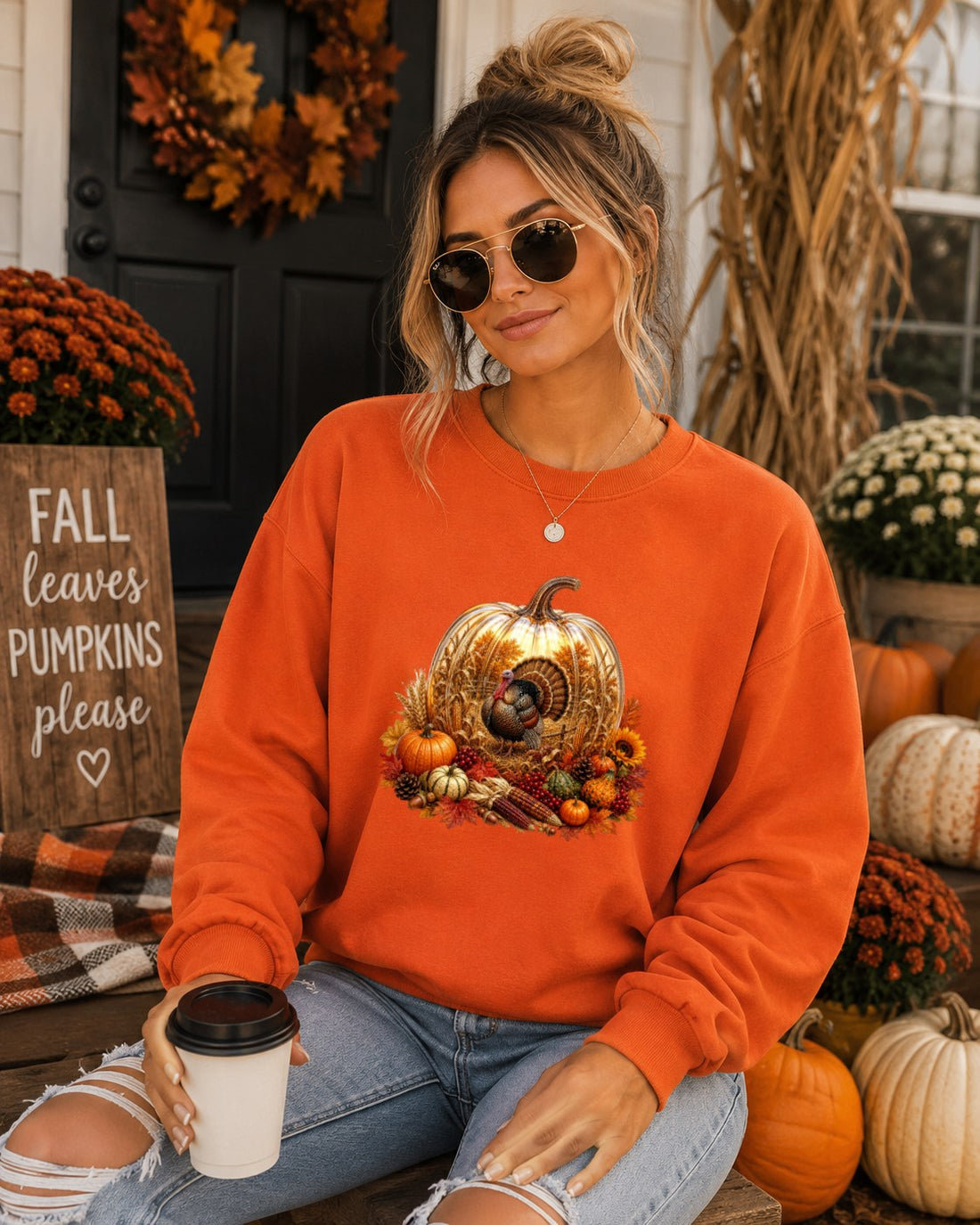 Cozy Pumpkin Turkey Sweatshirt