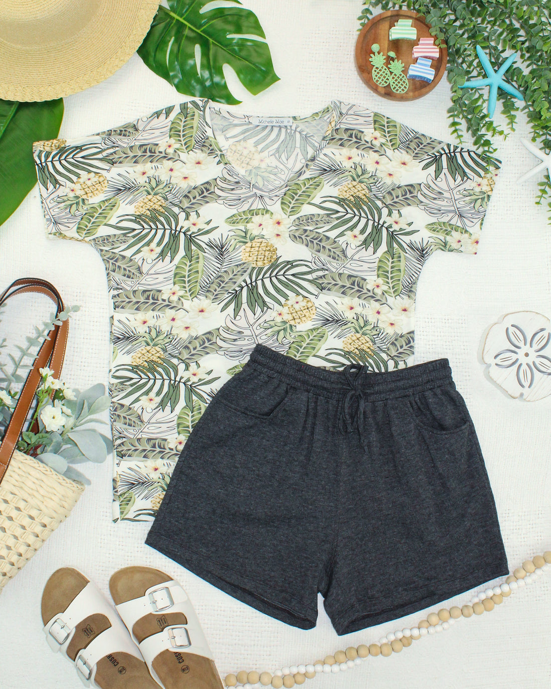 IN STOCK Chloe Cozy Top - Pineapple Leaf