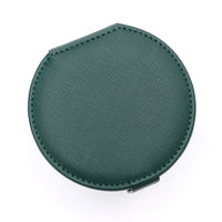 Circular Travel Jewelry Case in Green