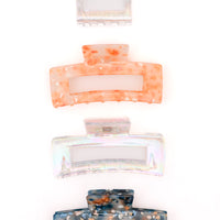 Confetti and Iridescent Clip Set of 4