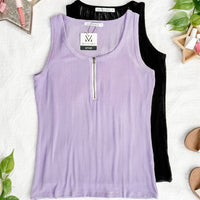 IN STOCK Mila Zipper Tank - Lavender