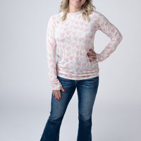 IN STOCK Blair Long Sleeve Top -  Blushing Pink Hearts