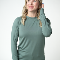 IN STOCK Blair Long Sleeve Top - Dusty Jade