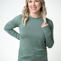 IN STOCK Blair Long Sleeve Top - Dusty Jade