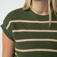 IN STOCK Striped Sweater Top - Olive and Tan