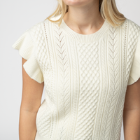 IN STOCK Felicity Flutter Sweater Top - Ivory
