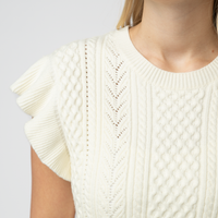 IN STOCK Felicity Flutter Sweater Top - Ivory