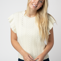IN STOCK Felicity Flutter Sweater Top - Ivory
