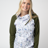 IN STOCK Classic Zoey ZipCowl Sweatshirt - Olive Meadow and Olive
