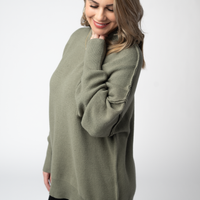 IN STOCK Aurora Cozy Sweater - Light Olive