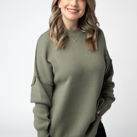 IN STOCK Aurora Cozy Sweater - Light Olive