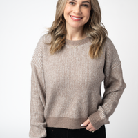 IN STOCK Josie Cozy Crew Sweater - Mocha
