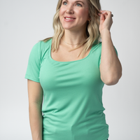 IN STOCK Short Sleeve Alyssa Top - Aquamarine
