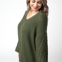 IN STOCK Talina Textured Sweater - Olive
