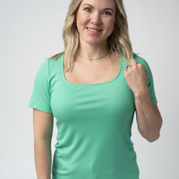 IN STOCK Short Sleeve Alyssa Top - Aquamarine