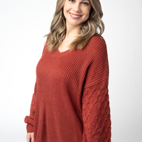 IN STOCK Talina Textured Sweater - Brick