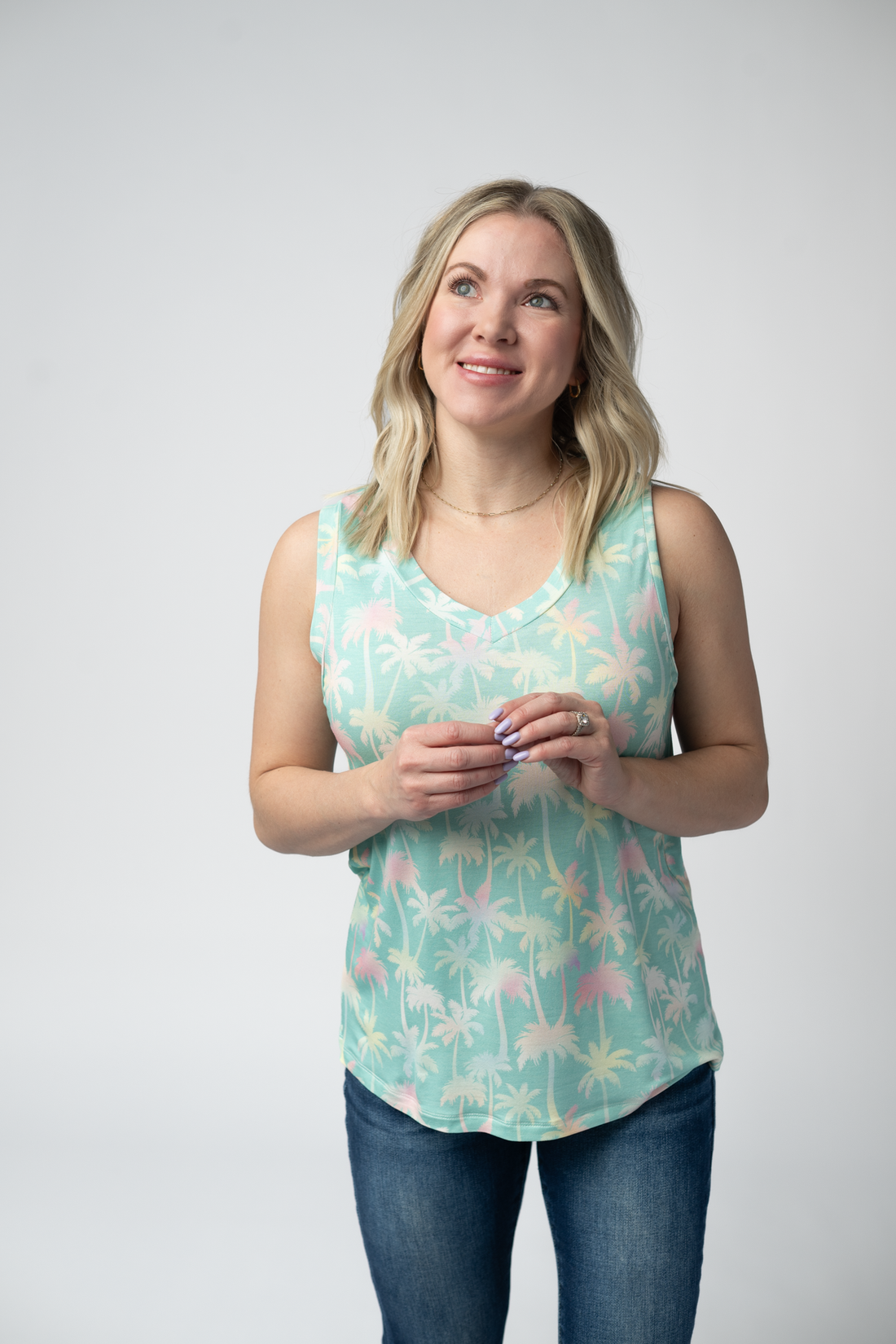IN STOCK Noelle Tank - Aqua Palm