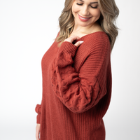 IN STOCK Talina Textured Sweater - Brick
