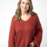 IN STOCK Talina Textured Sweater - Brick