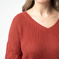 IN STOCK Talina Textured Sweater - Brick