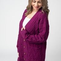 IN STOCK Brooks Button Sweater Cardigan - Magenta