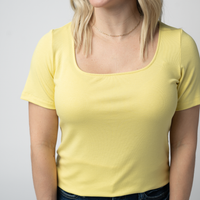 IN STOCK Short Sleeve Alyssa Top - Yellow