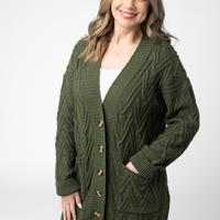 IN STOCK Brooks Button Sweater Cardigan - Olive