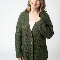 IN STOCK Brooks Button Sweater Cardigan - Olive