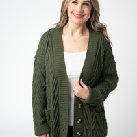 IN STOCK Brooks Button Sweater Cardigan - Olive