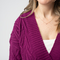 IN STOCK Brooks Button Sweater Cardigan - Magenta