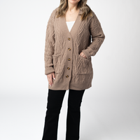 IN STOCK Brooks Button Sweater Cardigan - Mocha