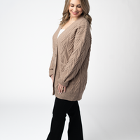 IN STOCK Brooks Button Sweater Cardigan - Mocha