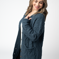 IN STOCK Brooks Button Sweater Cardigan - Navy