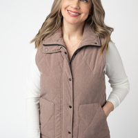 IN STOCK Remy Zip Up Vest - Chestnut