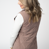 IN STOCK Remy Zip Up Vest - Chestnut