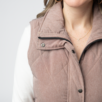 IN STOCK Remy Zip Up Vest - Chestnut